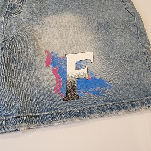 Homme + Femme Men'S Denim Logo Painted Distressed Shorts Size 42 NEW! - Picture 5 of 14